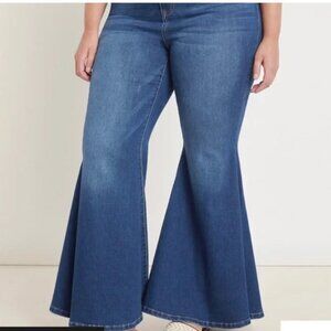 Eloquii Super Flare Bell Bottom Dark Wash Jeans